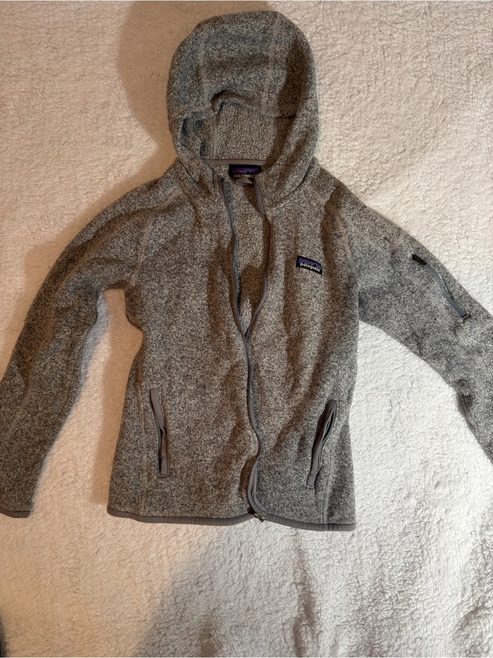 Patagonia Heather Gray Women's Hooded Fleece Jacket